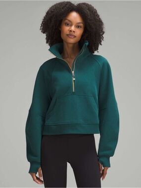 lululemon Storm Teal Scuba Half-Zip Funnel Neck Hoodie Sweater M/L